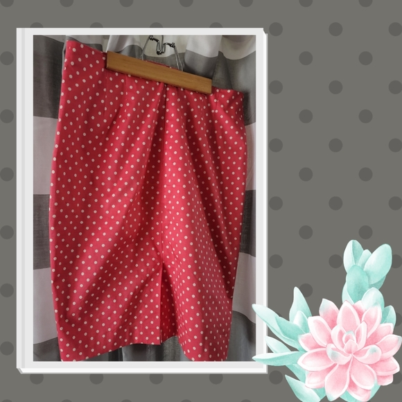 Ann Taylor Polka Dot Pencil Skirt - Picture 2 of 4